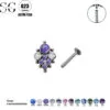 G23 Titanium Threaded Labrets with Zircon or Opal – F136 Implant-Grade Body Piercing Jewelry3
