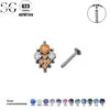 G23 Titanium Threaded Labrets with Zircon or Opal – F136 Implant-Grade Body Piercing Jewelry4