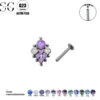 G23 Titanium Threaded Labrets with Zircon or Opal – F136 Implant-Grade Body Piercing Jewelry7