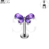 SG4005 Flat Back Labret Nose Stud – F136 Titanium with Tri-Color Zirconia - Image 4