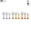 SG4007 Labret Stud Jewelry – F136 Titanium Single Zirconia Basic Threaded Labret