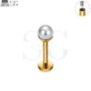 SG4007 Labret Stud Jewelry – F136 Titanium Single Zirconia Basic Threaded Labret - Image 2