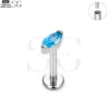 SG4009 Flat Back Labret Stud – G23 Titanium Threaded Labret with Diamond-Cut Zirconia - Image 2