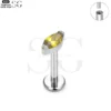 SG4009 Flat Back Labret Stud – G23 Titanium Threaded Labret with Diamond-Cut Zirconia - Image 4