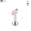 SG4009 Flat Back Labret Stud – G23 Titanium Threaded Labret with Diamond-Cut Zirconia - Image 5