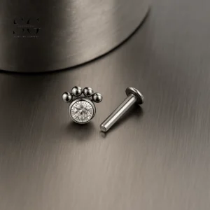 SG4026 F136 Labrets Titanium - Προσαρμόσιμο Opal/Zircon Lip Piercing κοσμήματα