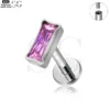 SG4032 F136 Titanium Threaded Labrets with Multicolor Zircons – Wholesale Piercing Jewelry - Image 4