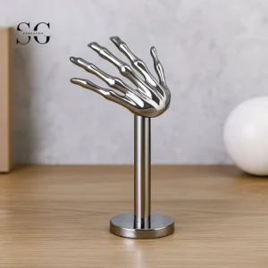 SG4035 F136 Titanium Threaded Labrets with Hand Design – Unique Piercing Jewelry