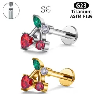 SG4040 F136 Titanium Threaded Labrets with Cherry Design – Implant-Grade Piercing Jewelry-02_结果