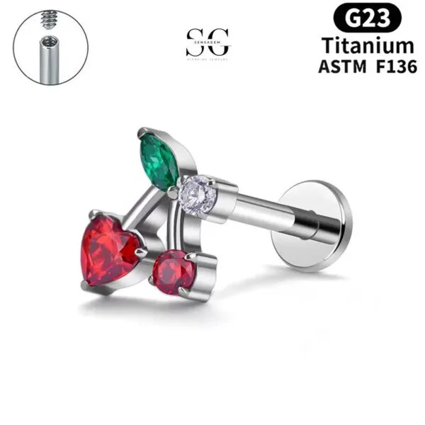 SG4040 F136 Titanium Threaded Labrets with Cherry Design – Implant-Grade Piercing Jewelry-06_结果