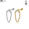 SG4044 F136 Titanium Threaded Labrets with Chain Design – Implant-Grade Piercing Jewelry