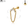 SG4044 F136 Titanium Threaded Labrets with Chain Design – Implant-Grade Piercing Jewelry - Image 3