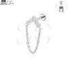 SG4044 F136 Titanium Threaded Labrets with Chain Design – Implant-Grade Piercing Jewelry - Image 2