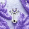 SG4049 F136 Titanium Internally Threaded Labrets with Multicolor Zircon – Implant-Grade Piercing Jewelry