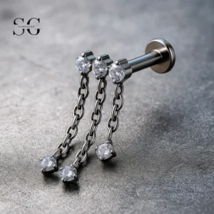 SG4052 F136 Labrets Titanium με αλυσίδα με κρεμαστό κόσμημα