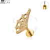 SG4063 F136 Titanium Threaded Labrets with Fan-Shaped Spider Web Design – Lip Piercing Jewelry - Image 2