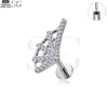 SG4063 F136 Titanium Threaded Labrets with Fan-Shaped Spider Web Design – Lip Piercing Jewelry - Image 3
