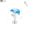 SG4095 F136 Titanium Threaded Labrets with Zircon Mushroom Design – Best Piercing Jewelry - Image 2