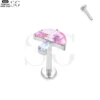 SG4095 F136 Titanium Threaded Labrets with Zircon Mushroom Design – Best Piercing Jewelry - Image 6