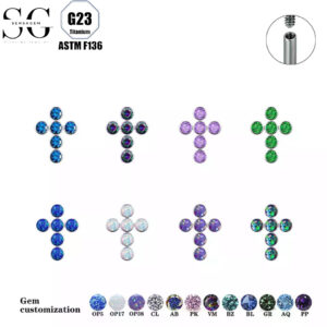 SG4099 F136 Labrets Titanium με πέτρες 4AAA Zircon - Κοσμήματα σώματος και διάτρηση1