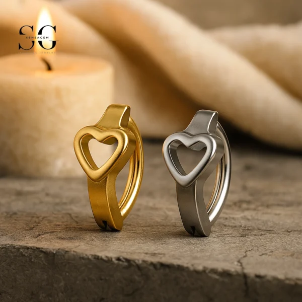 SG4116 - Heart-Shaped Titanium Nose Ring for Cartilage