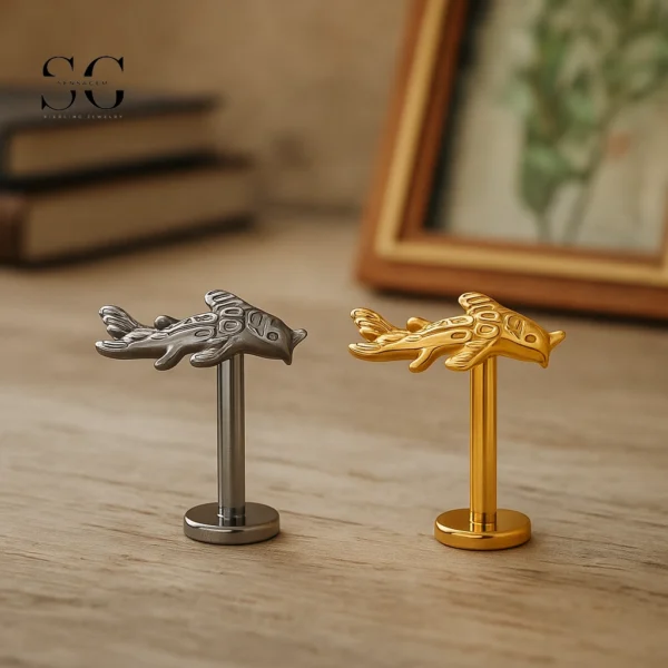 SG4141 - Titanium Fish Shape Labret for Tragus Piercing
