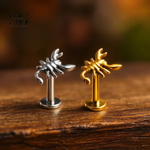 SG4142 - Titanium Scorpion Labret for Conch Piercing