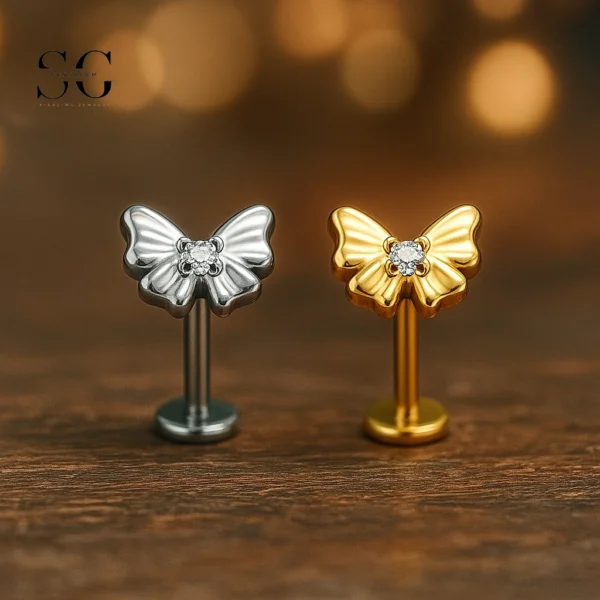 SG4143 - Geometric Snowflake Labret for Lip Piercing