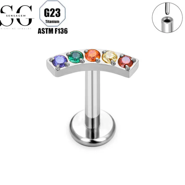 SG4145 G23 Titanium Threaded Labrets with Zircon – 2024 Trending High-End Earrings for Women4