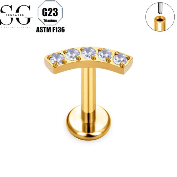 SG4145 G23 Titanium Threaded Labrets with Zircon – 2024 Trending High-End Earrings for Women5
