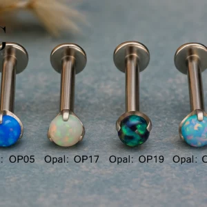 SG4149 Στρογγυλό Labrets με σπειρώματα Opal για γυναίκες - F136 τιτανίου ποιότητα διάτρησης κοσμημάτων διάτρησης
