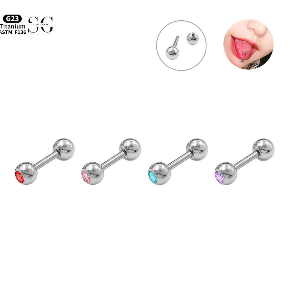 SG4150 Stylish 316L Stainless Steel Tongue Barbell – High-End Body Piercings Jewelry6