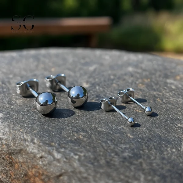 SG9009 F136 Titanium Ball Ear Studs – Hypoallergenic Jewelry