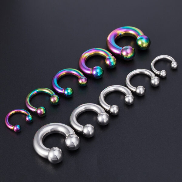 SGH1001 Large-Size Horseshoe Septum Ring – Internal Threaded CBB in Stainless Steel and F136 Titanium - Image 3