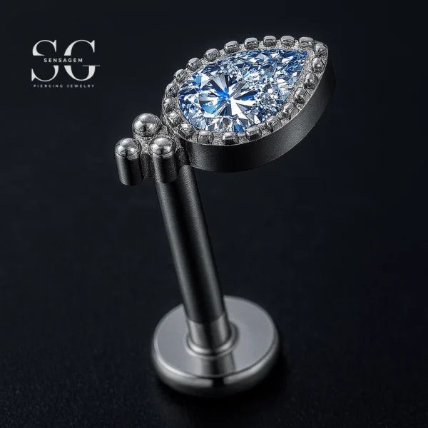 SGYS1070 Internal Thread Labret – F136 Titanium Dangle Design Implant-Grade Jewelry
