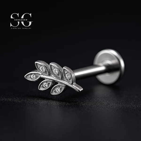 SGYS1072 Tree Branch Design Internal Thread Labret – F136 Titanium