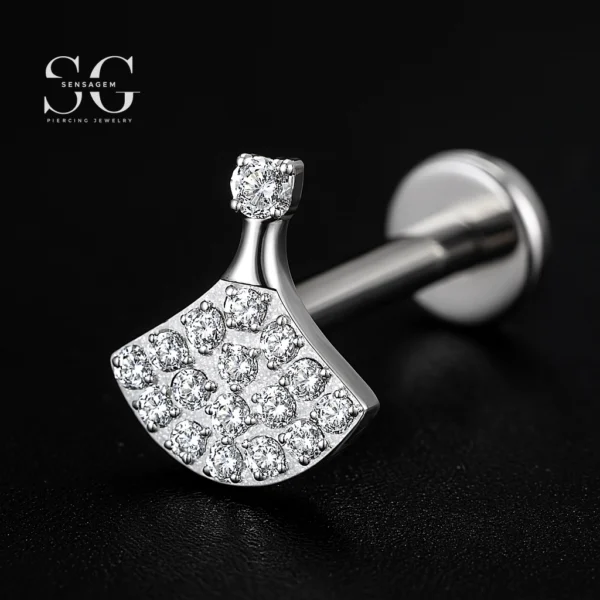 SGYS1074 - Cheap Body Jewelry: Fan-Shaped Internal Thread Labret