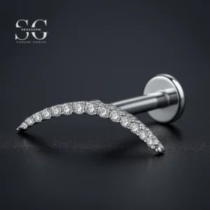 SGYS1076 - Body Piercings Jewelry: Fan-Shaped Internal Thread Labret