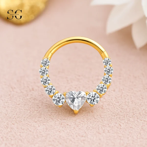 SGYS2004 - F136 Titanium Segment Clicker Ring: Bat Design for Genital Piercings - Image 2