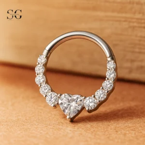 Skys2004 - Anillo de clics de segmento de titanio F136: Diseño de murciélago para piercings genitales