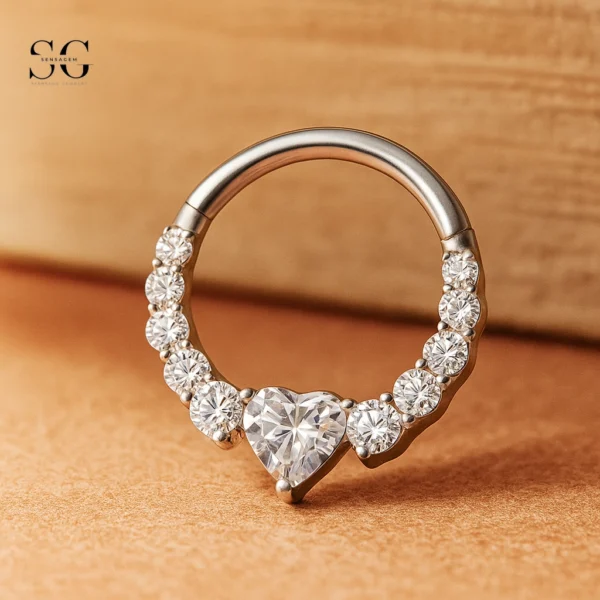 SGYS2004 - F136 Titanium Segment Clicker Ring: Bat Design for Genital Piercings