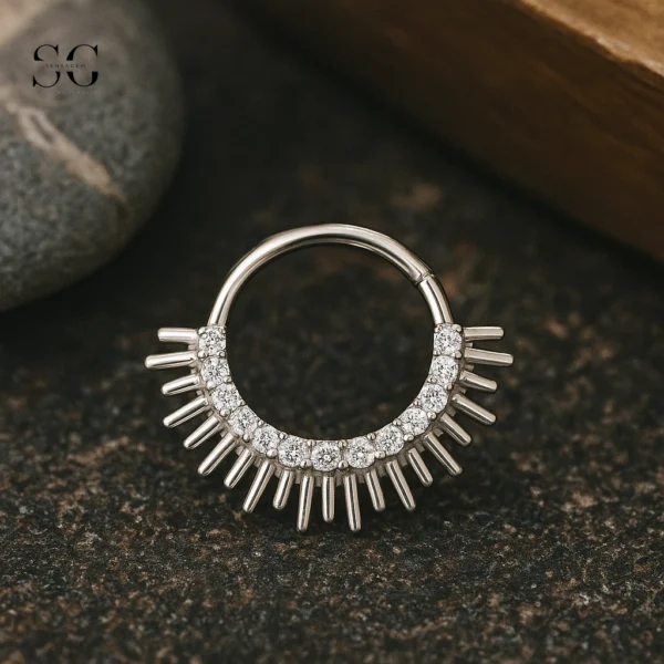 SGYS2005 - F136 Titanium Segment Clicker Ring for Helix Piercing - Image 2