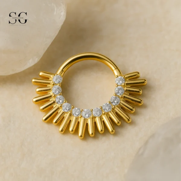 SGYS2005 - F136 Titanium Segment Clicker Ring for Helix Piercing