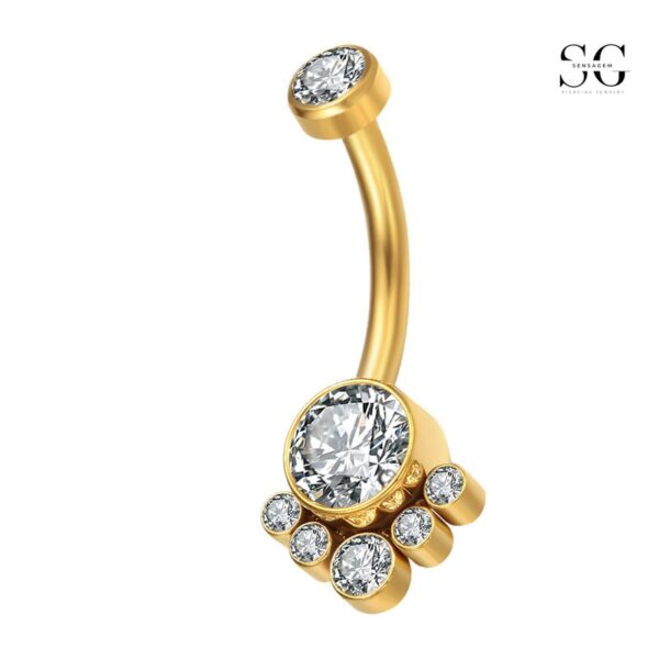 SGYS5007 Gold Belly Button Jewelry - Stainless Steel & Titanium Alloy Navel Ring - Image 2