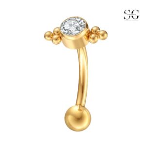 SGYS5016 Eyebrow Piercing - ASTM-F136 G23 titan zirkon ekstern tråd øyenbrynsmykker