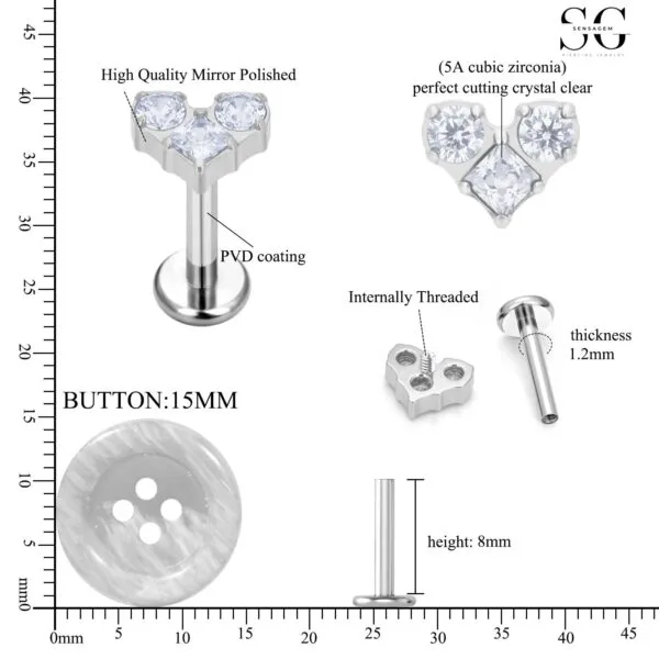 主图-02_SG4033 F136 Titanium Threaded Labrets with Multicolor Zircons – Premium Labret Studs
