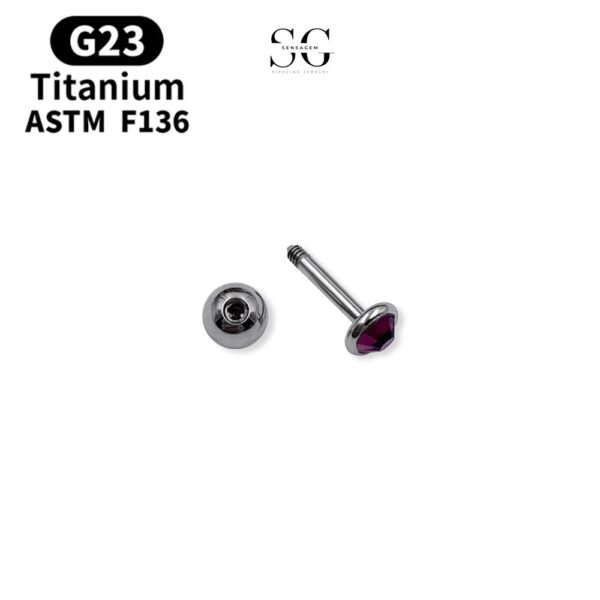 SG9003 G23 Titanium Zircon Earrings and Tongue Piercings – Stylish Hand-Polished F136 Jewelry - Image 8