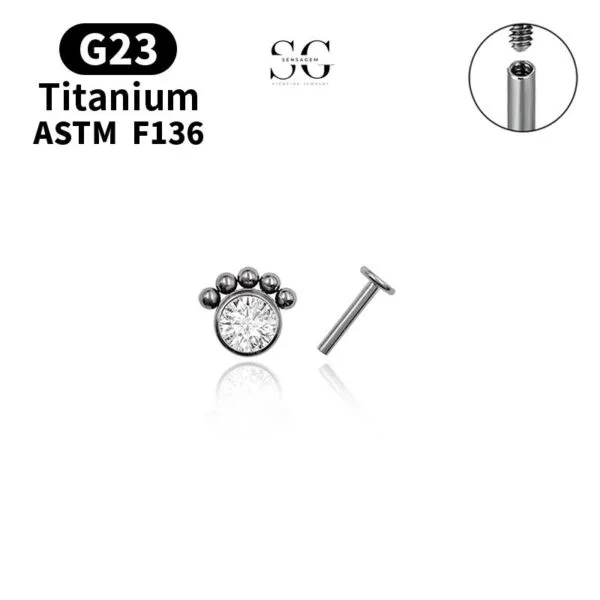 主图-04_SG4026 F136 Titanium Threaded Labrets – Customizable Opal:Zircon Lip Piercing Jewelry