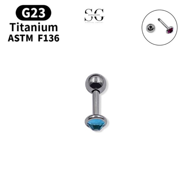 SG9003 G23 Titanium Zircon Earrings and Tongue Piercings – Stylish Hand-Polished F136 Jewelry - Image 9