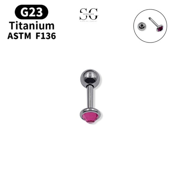 SG9003 G23 Titanium Zircon Earrings and Tongue Piercings – Stylish Hand-Polished F136 Jewelry - Image 10